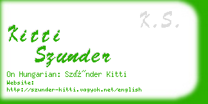 kitti szunder business card